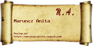 Maruncz Anita névjegykártya